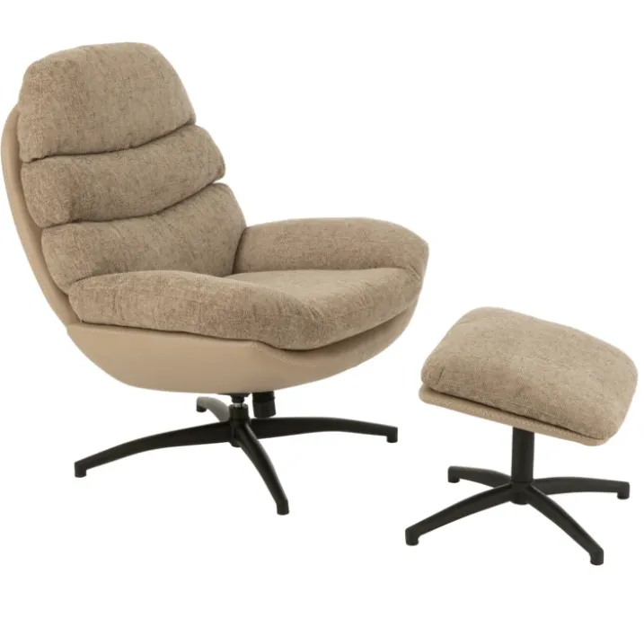 Fauteuil relax pivotant et repose pied
