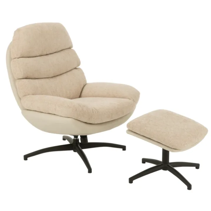 Fauteuil relax pivotant et repose pied