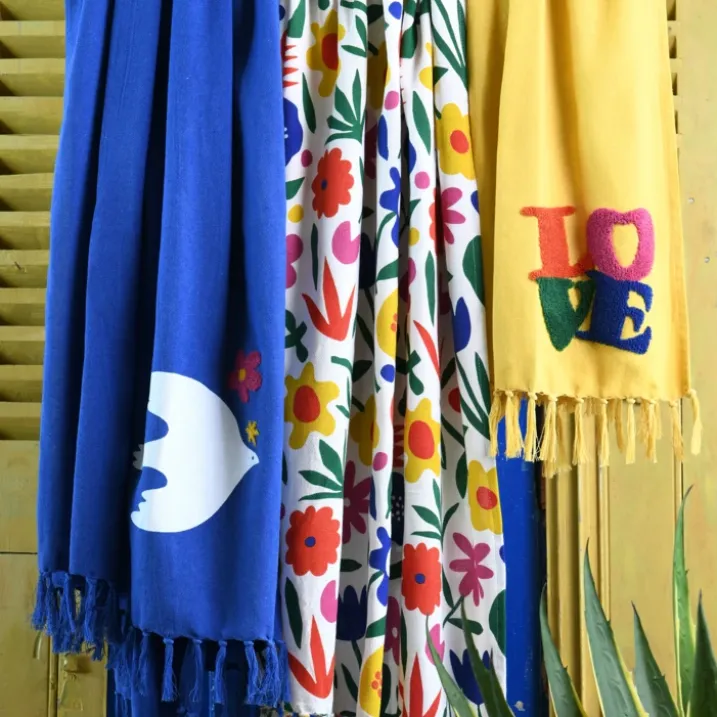 Fouta légère motif oiseau