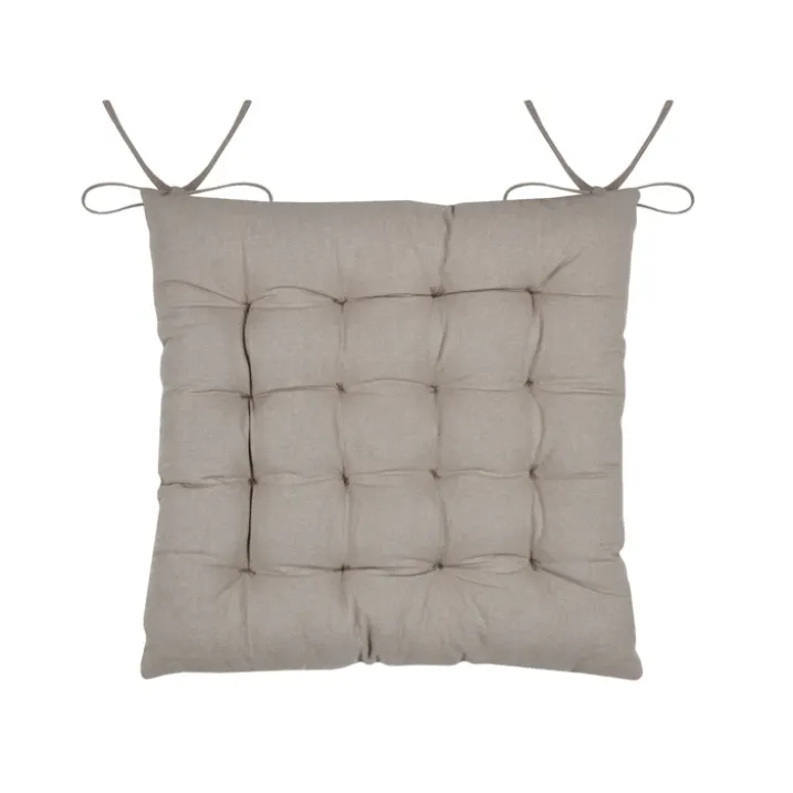 Galette de chaise feuillage effet matière en coton brodé