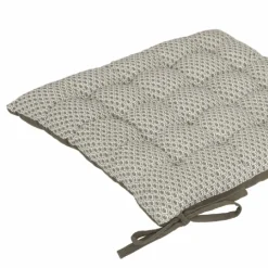 Galette de chaise imprimée et matelassée à nouettes