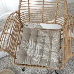 Galette de chaise piquée motif nature