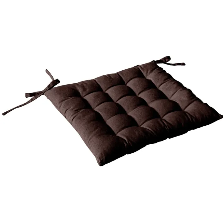 Galette de chaise piquée 16 points en coton et nouettes