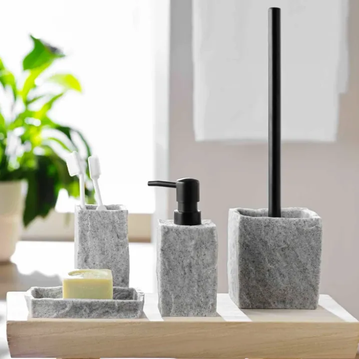 Gobelet porte brosse à dent effet minéral
