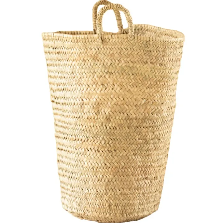 Grand panier en feuilles de palmier avec anse