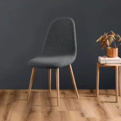 Housse de chaise scandinave extensible en tissu gaufré