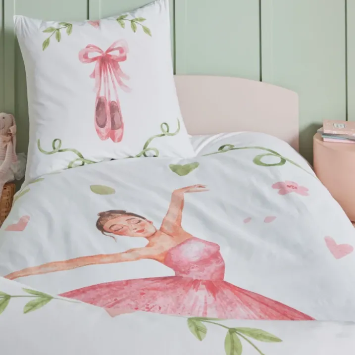 Housse de couette enfant percale de coton danseuse étoile