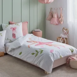 Housse de couette enfant percale de coton danseuse étoile