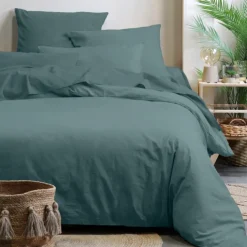 Housse de couette unie en coton bio