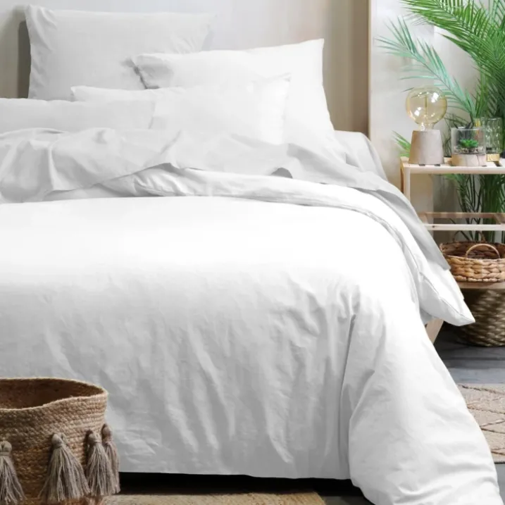 Housse de couette unie en coton bio
