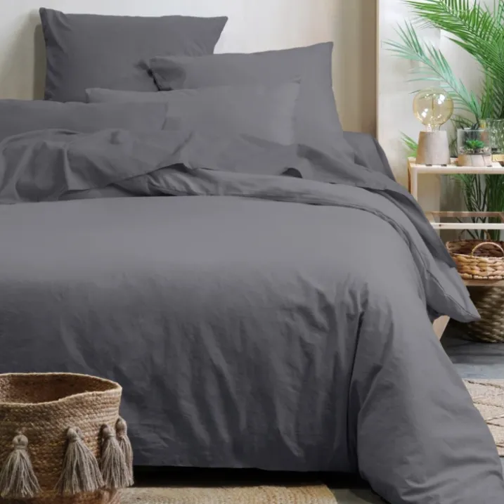 Housse de couette unie en coton bio