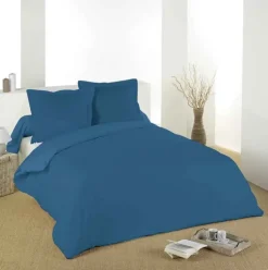 Housse de couette unie en coton
