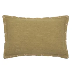 Housse de coussin brodée avec motifs en croix