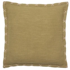 Housse de coussin brodée avec motifs en croix