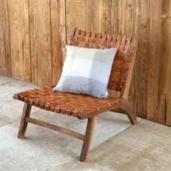 Housse de coussin à carreaux aspect mohair