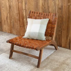 Housse de coussin à carreaux aspect mohair