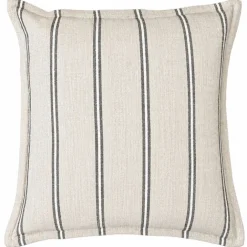 Housse de coussin 100% coton rayures rustiques LOURMARIN