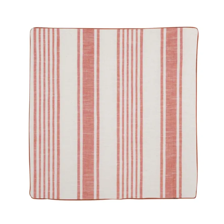 Housse de coussin effet rayures d'antan