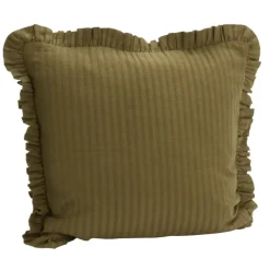 Housse de coussin en coton gaufré avec volant