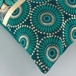 Housse de coussin en coton imprimé or