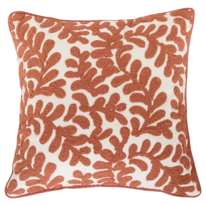 Housse de coussin en coton motif végétal