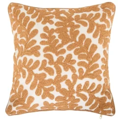 Housse de coussin en coton motif végétal