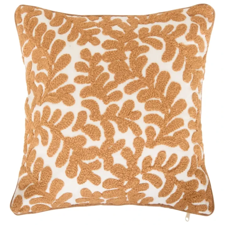 Housse de coussin en coton motif végétal