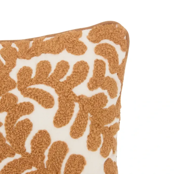 Housse de coussin en coton motif végétal