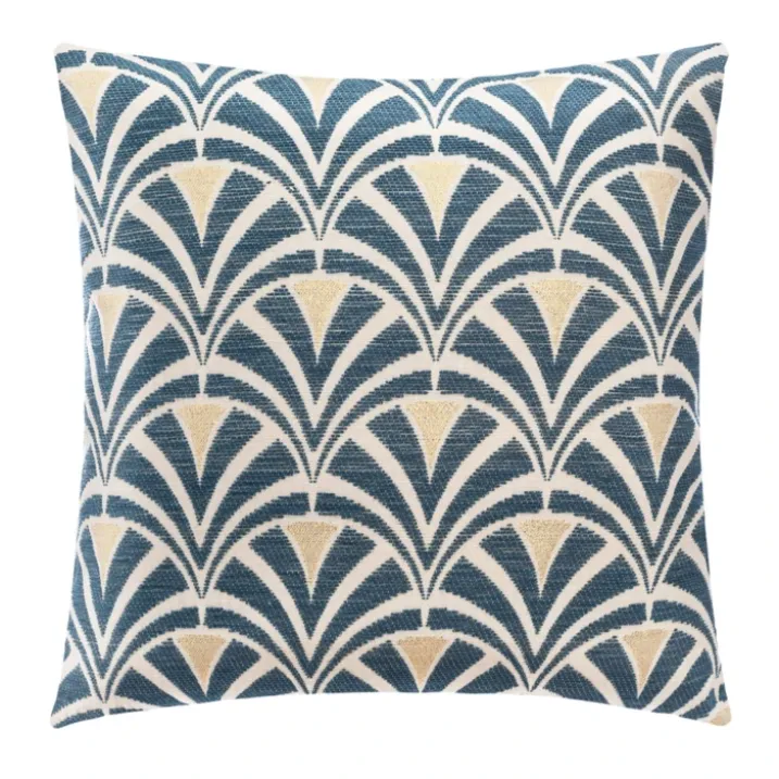 Housse de coussin géométrique en chenille