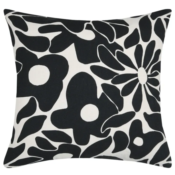 Housse de coussin imprimée graphique en coton