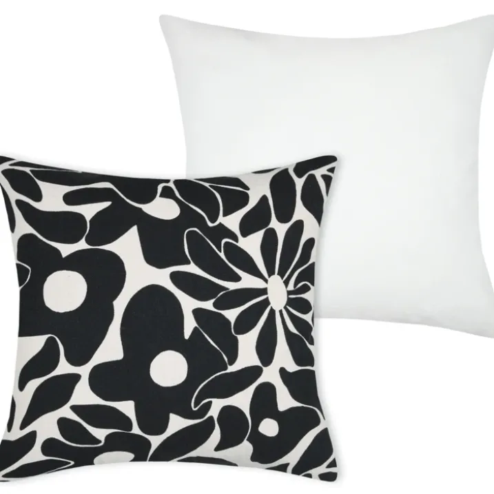 Housse de coussin imprimée graphique en coton