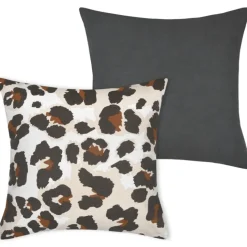 Housse de coussin imprimée motif léopard