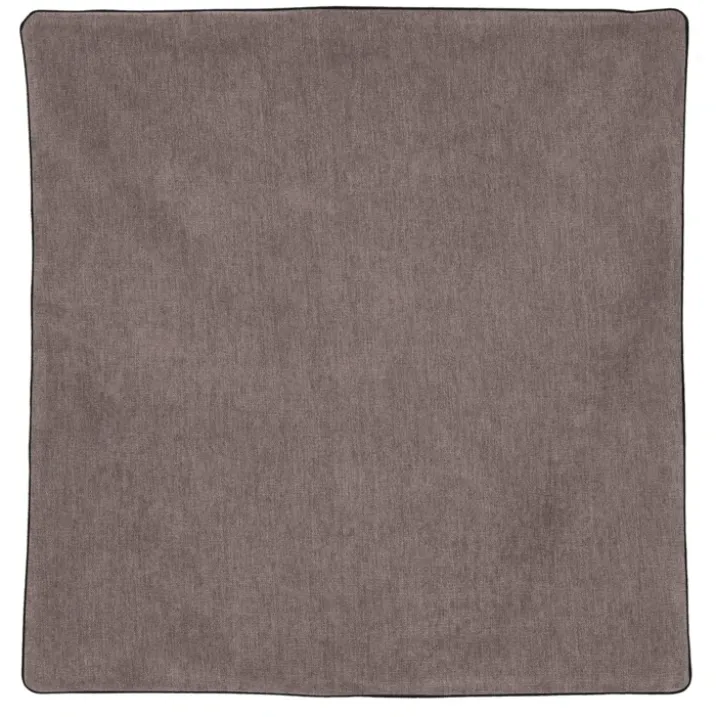 Housse de coussin passepoilée effet velours