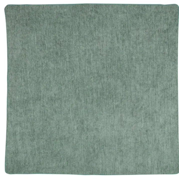 Housse de coussin passepoilée effet velours