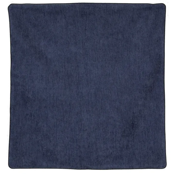 Housse de coussin passepoilée effet velours