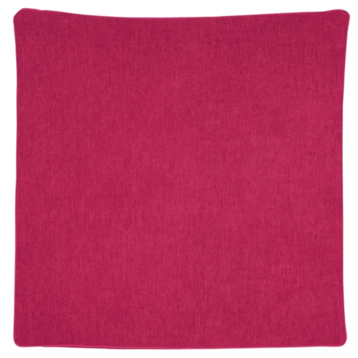 Housse de coussin passepoilée effet velours