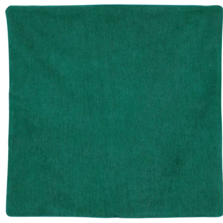 Housse de coussin passepoilée effet velours