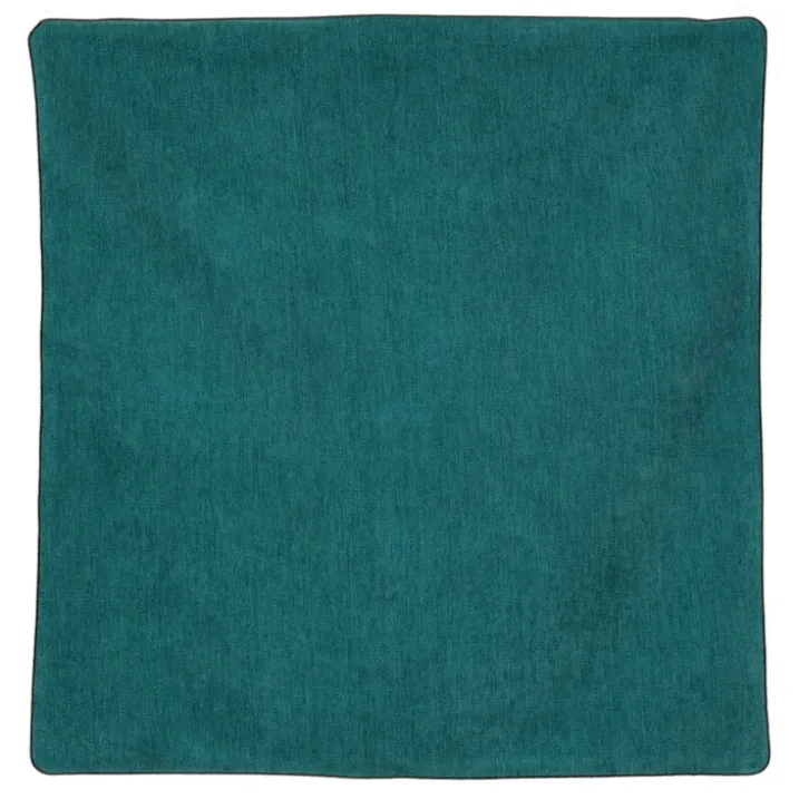 Housse de coussin passepoilée effet velours