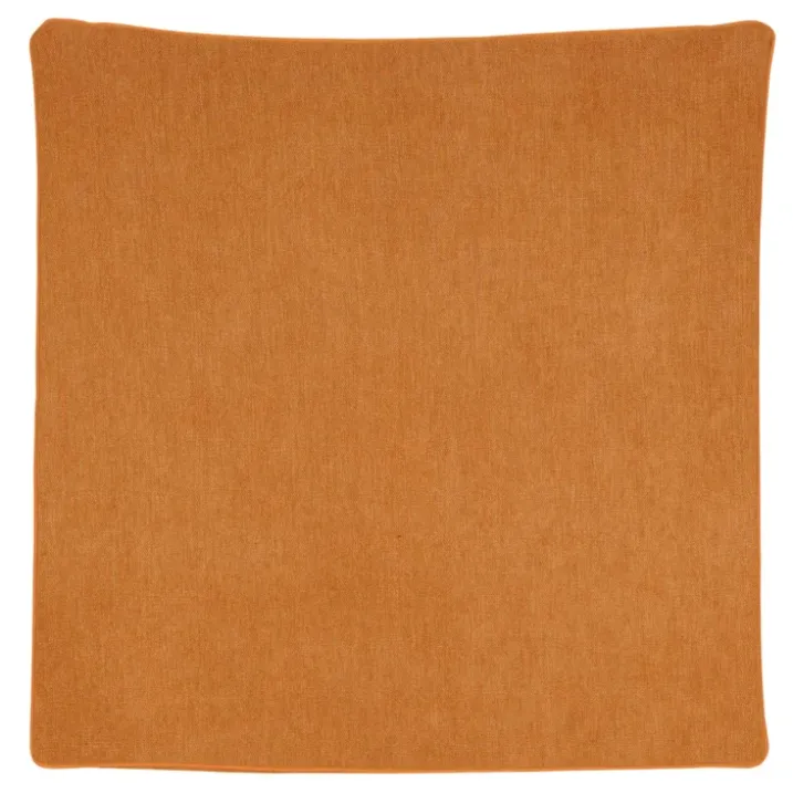 Housse de coussin passepoilée effet velours