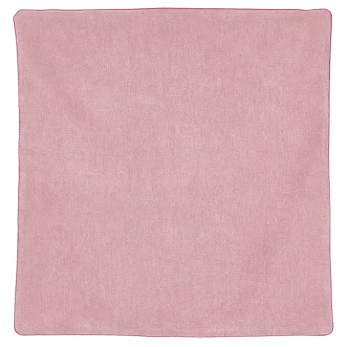 Housse de coussin passepoilée effet velours