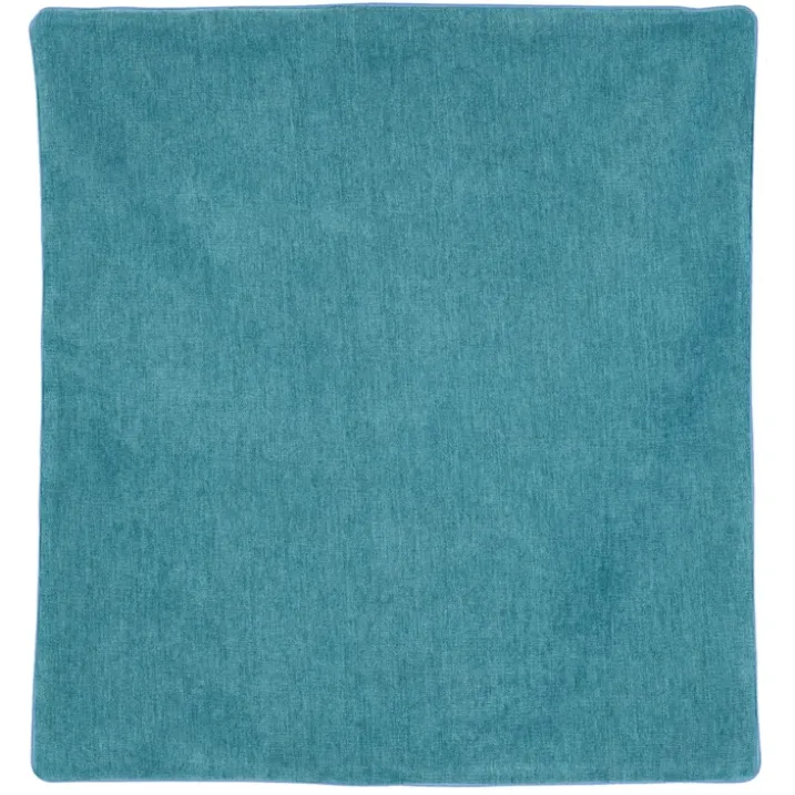 Housse de coussin passepoilée effet velours