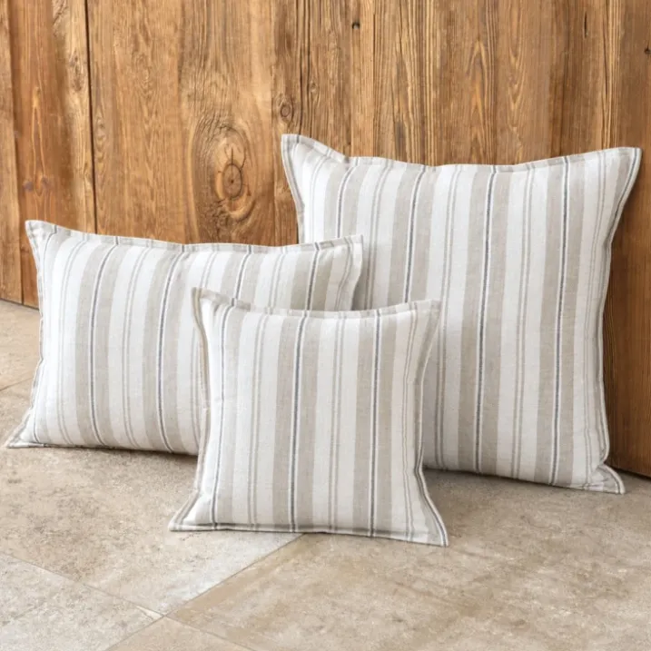 Housse de coussinrecto-verso 100% coton rayures tapissier LOURMARIN