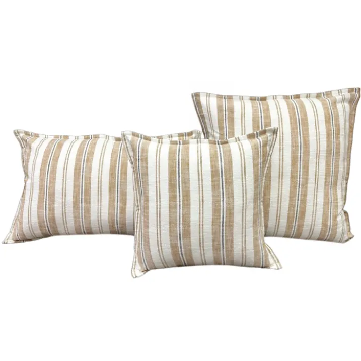 Housse de coussinrecto-verso 100% coton rayures tapissier LOURMARIN