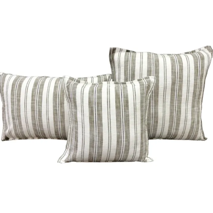 Housse de coussinrecto-verso 100% coton rayures tapissier LOURMARIN