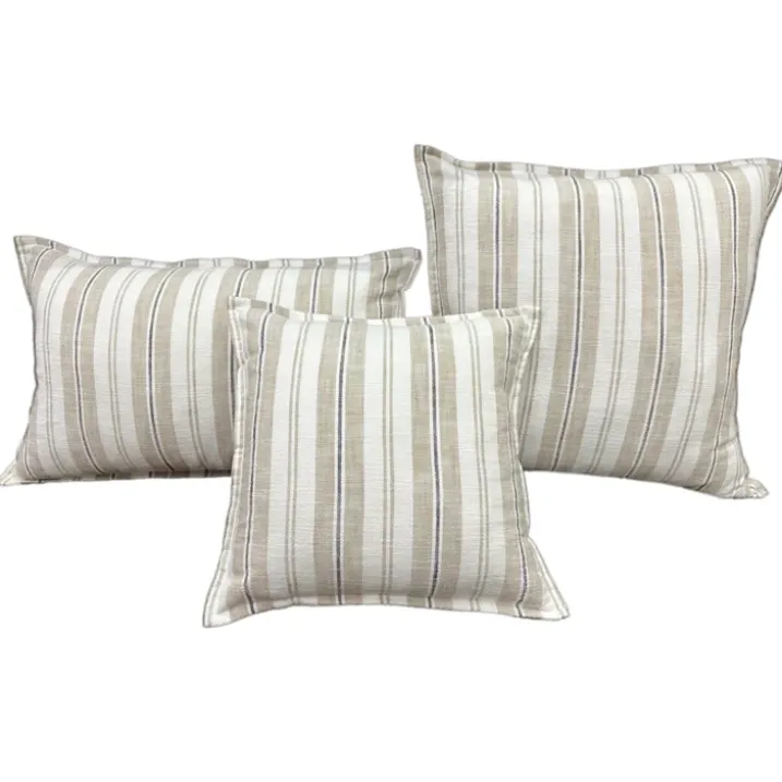 Housse de coussinrecto-verso 100% coton rayures tapissier LOURMARIN