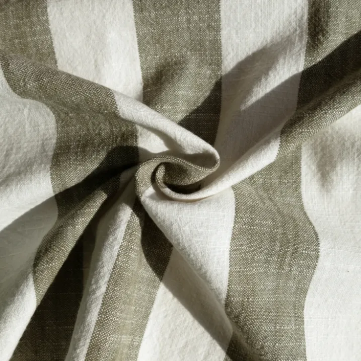 Housse de coussin recto-verso 100% coton rayures et vichy LOURMARIN