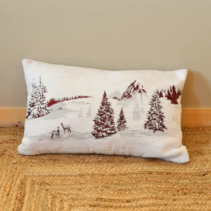 Housse de Coussin Sapins Enneigés