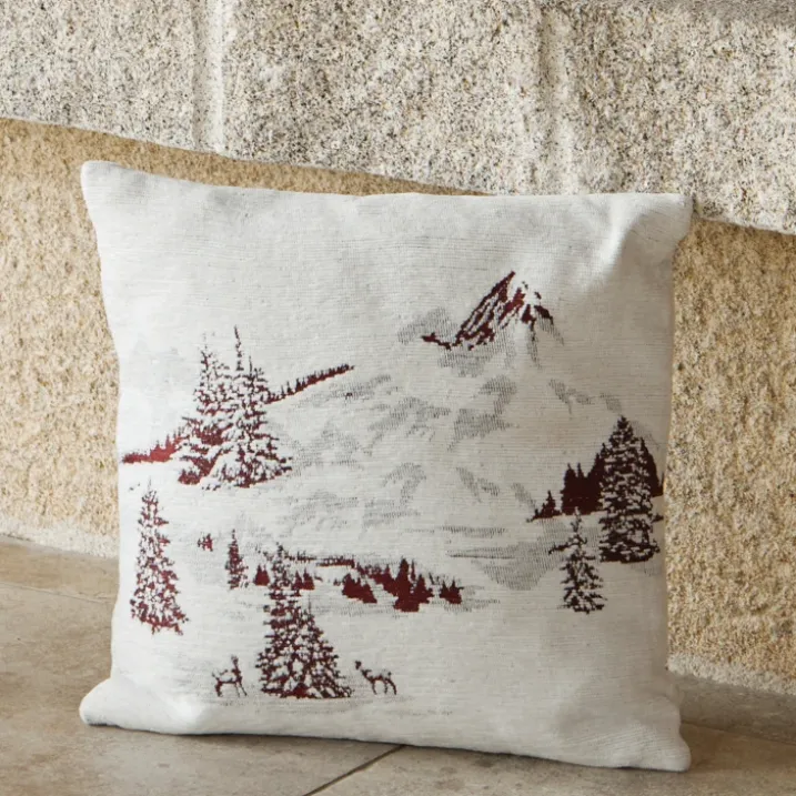 Housse de Coussin Sapins Enneigés