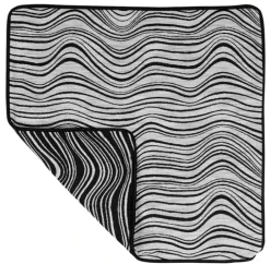 Housse de Coussin à Vagues Noir & Blanc
