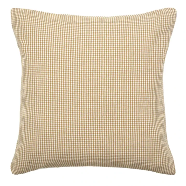 Housse de coussin vichy 100% coton lavé
